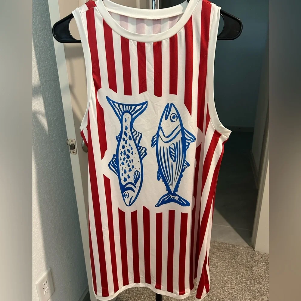 SHEIN Red and White Striped Dress - Picture 2 of 4